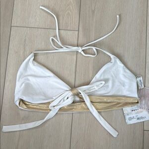 White and Gold Bikini Top